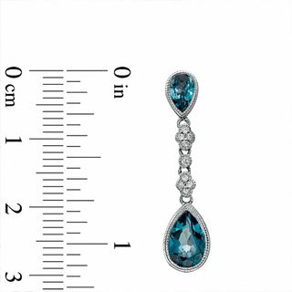 London Blue Topaz and Lab-Created White Sapphire Pendant and Earrings Set in Sterling Silver|Peoples Jewellers