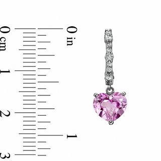 Heart-Shaped Lab-Created Pink and White Sapphire Pendant and Earrings Set in Sterling Silver|Peoples Jewellers