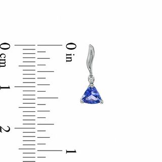 4.5mm Trillion-Cut Tanzanite and Diamond Accent Earrings in 10K White Gold|Peoples Jewellers