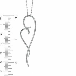 0.33 CT. T.W. Diamond Tilted Looped Heart Pendant in Sterling Silver|Peoples Jewellers