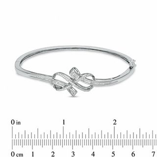 0.33 CT. T.W. Diamond Infinity Knot Bangle in Sterling Silver|Peoples Jewellers