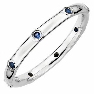Stackable Expressions™ Lab-Created Blue Sapphire Station Ring in Sterling Silver|Peoples Jewellers
