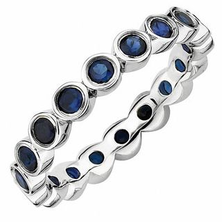 Stackable Expressions™ Lab-Created Blue Sapphire Eternity Ring in Sterling Silver|Peoples Jewellers