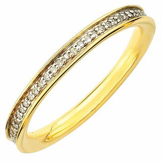 Stackable Expressions™ 0.17 CT. T.W. Diamond Eternity Ring in Sterling Silver with 18K Gold Plate|Peoples Jewellers