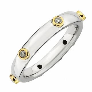Stackable Expressions™ 0.18 CT. T.W. Diamond Ring in Sterling Silver with 14K Gold Accents|Peoples Jewellers