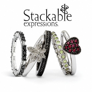 Stackable Expressions™ Diamond Accent Fleur-De-Lis Ring in Sterling Silver|Peoples Jewellers