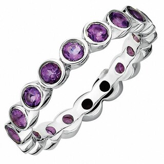 Stackable Expressions™ Amethyst Bezel Eternity Ring in Sterling Silver|Peoples Jewellers
