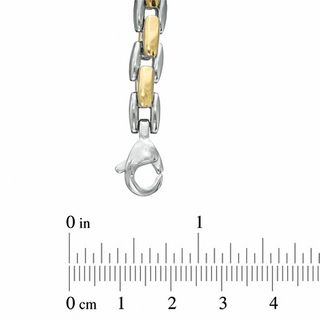 Men's Square Link Necklace and Bracelet Set in Two-Tone Stainless Steel|Peoples Jewellers