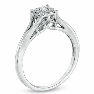0.25 CT. T.W. Composite Diamond Square Engagement Ring in 10K White Gold|Peoples Jewellers