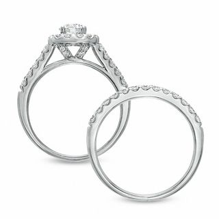 1.75 CT. T.W. Diamond Split Shank Bridal Set in 14K White Gold|Peoples Jewellers