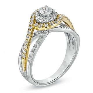 0.75 CT. T.W. Diamond Swirl Engagement Ring in 14K Two-Tone Gold|Peoples Jewellers