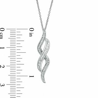 0.20 CT. T.W. Diamond Double Flame Pendant in Sterling Silver|Peoples Jewellers