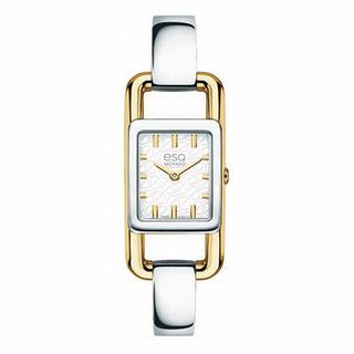 Ladies' ESQ Movado Angle Two-Tone Bangle Watch with Square White Dial (Model: 07101399)|Peoples Jewellers