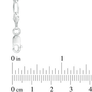 Men's 3.0mm Figaro Chain Necklace in Solid 14K White Gold - 24"|Peoples Jewellers