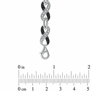 0.33 CT. T.W. Black and White Diamond "X" Bracelet in Sterling Silver|Peoples Jewellers