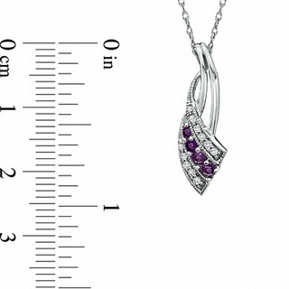 Journey Amethyst and Diamond Accent Pendant in 10K White Gold|Peoples Jewellers