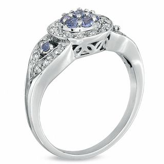 Tanzanite and White Sapphire Ring in 10K White Gold|Peoples Jewellers