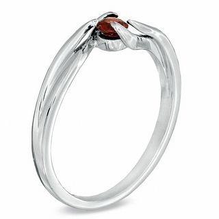 Garnet Bypass Ring in Sterling Silver|Peoples Jewellers