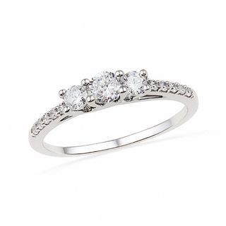 0.50 CT. T.W. Diamond Three Stone Ring in 10K White Gold|Peoples Jewellers