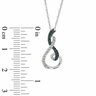 0.18 CT. T.W. Enhanced Blue and White Diamond Looping Abstract Pendant in 10K White Gold|Peoples Jewellers
