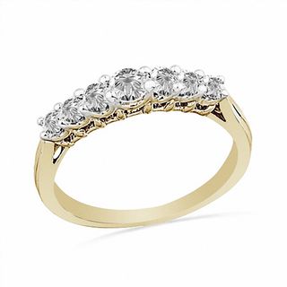 0.33 CT. T.W. Diamond Seven Stone Band in 10K Gold|Peoples Jewellers