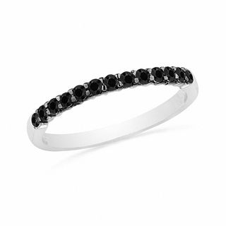 0.25 CT. T.W. Black Diamond Band in 10K White Gold|Peoples Jewellers