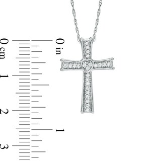 0.12 CT. T.W. Diamond Cross Pendant in Sterling Silver|Peoples Jewellers