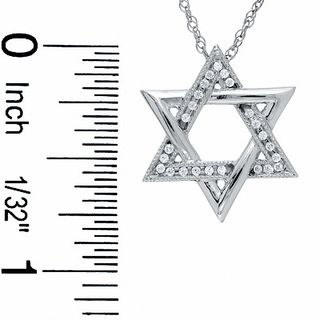 0.12 CT. T.W. Diamond Star of David Pendant in Sterling Silver|Peoples Jewellers