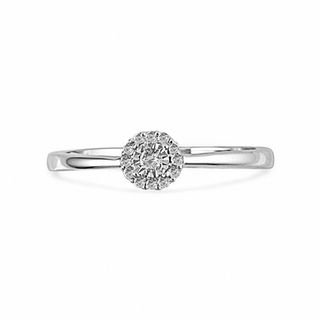 0.10 CT. T.W. Diamond Frame Promise Ring in Sterling Silver|Peoples Jewellers