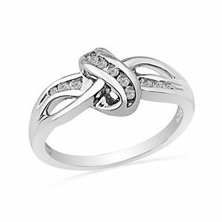 0.16 CT. T.W. Diamond Knot Ring in Sterling Silver|Peoples Jewellers