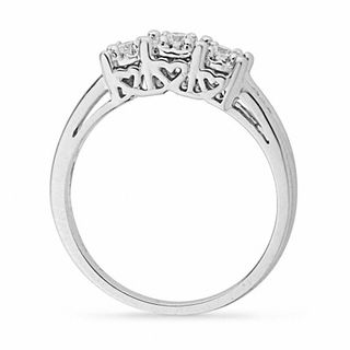 0.16 CT. T.W. Diamond Three Stone Promise Ring in Sterling Silver|Peoples Jewellers