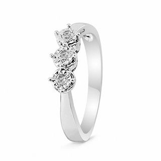 0.10 CT. T.W. Diamond Three Stone Promise Ring in Sterling Silver|Peoples Jewellers