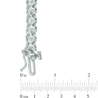1.00 CT. T.W. Diamond Double Row Wave Bracelet in Sterling Silver|Peoples Jewellers