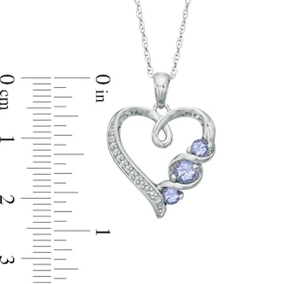 Tanzanite and Diamond Accent Heart Pendant in Sterling Silver|Peoples Jewellers