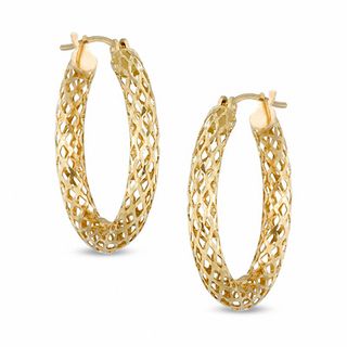 Diamond-Cut Hoop Earrings in 14K Gold|Peoples Jewellers