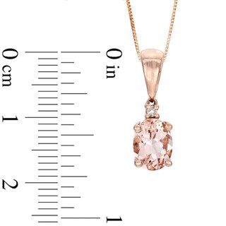 Oval Morganite and Diamond Accent Pendant in 10K Rose Gold|Peoples Jewellers