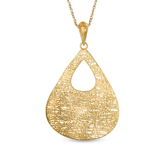 Pear-Shaped Textured Wire Pendant in 10K Gold|Peoples Jewellers