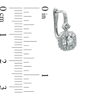 0.38 CT. T.W. Diamond Vintage-Style Drop Earrings in 10K White Gold|Peoples Jewellers