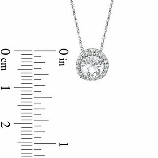 6.0mm Lab-Created White Sapphire Pendant in 10K White Gold|Peoples Jewellers