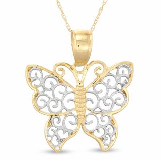 Filigree Butterfly Pendant in 10K Gold|Peoples Jewellers