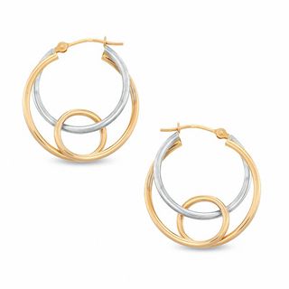 Circle Knot Hoop Earrings in 14K Two-Tone Gold|Peoples Jewellers