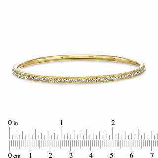 AVA Nadri Crystal Bangle in Brass with 18K Gold Plate - 7.5"|Peoples Jewellers