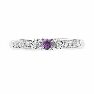 Amethyst and Diamond Accent Fashion Ring in 10K White Gold|Peoples Jewellers