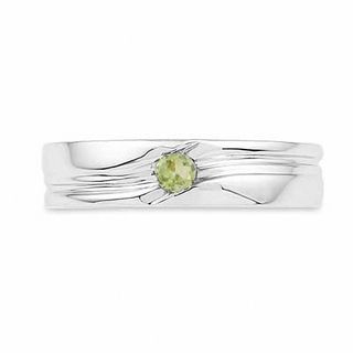 Men's Peridot Solitaire Ring in Sterling Silver|Peoples Jewellers