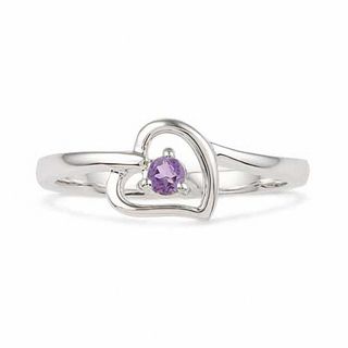 Amethyst Heart Ring in Sterling Silver|Peoples Jewellers