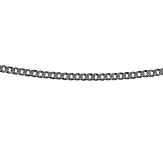 Men's Curb Chain Necklace in Sterling Silver with Black Rhodium - 22"|Peoples Jewellers
