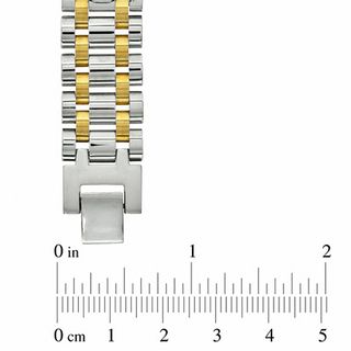 Men's 0.25 CT. T.W. Diamond Bracelet in Two-Tone Stainless Steel - 8.75"|Peoples Jewellers
