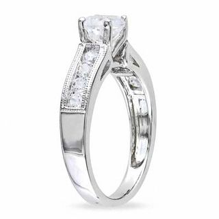 6.0mm White Lab-Created Sapphire Engagement Ring in Sterling Silver|Peoples Jewellers