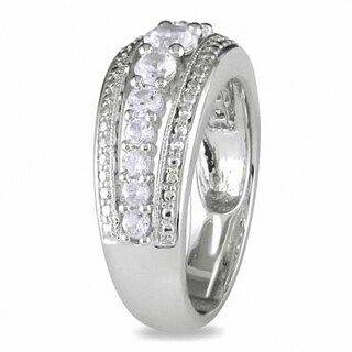Lab-Created White Sapphire Band in Sterling Silver|Peoples Jewellers