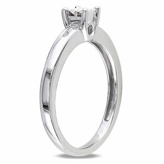 0.12 CT. T.W. Quad Princess-Cut Diamond Promise Ring in Sterling Silver|Peoples Jewellers